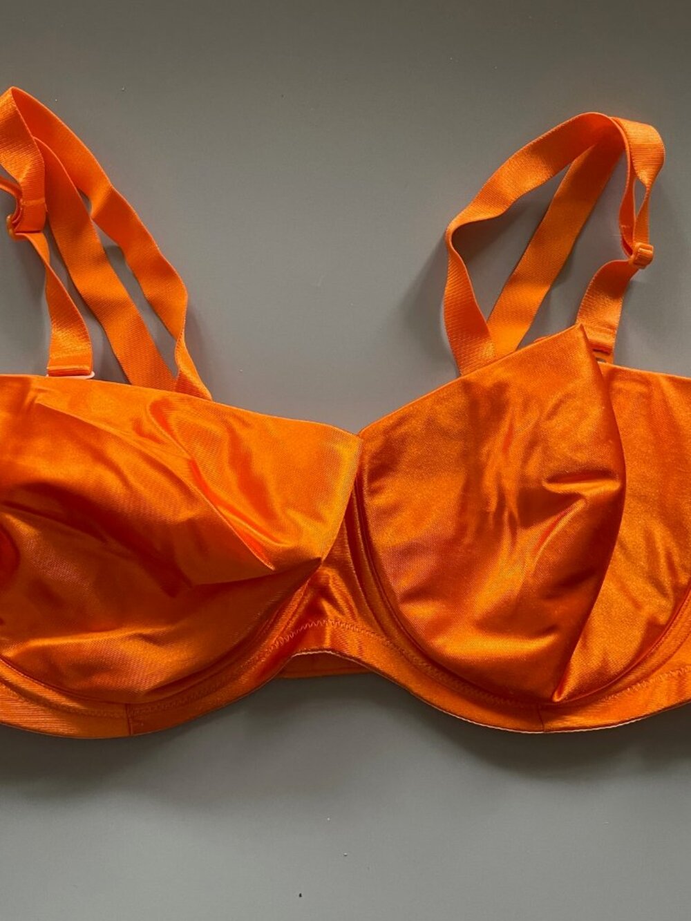 Lane Bryant Cacique 40DD Orange Satin French Balconette NEW